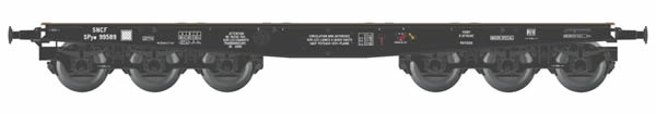 REE Modeles WBA-016 - Flat Car Lourdes 6 Axles SSYMS 46 B Black No. 99589